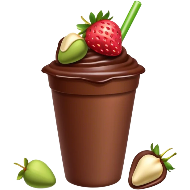 Chocolate covered Strawberries with pistachios in a plastic cup emoji