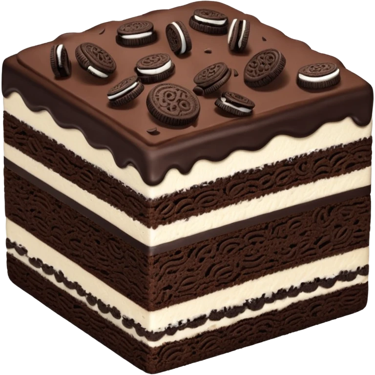 oreo cake square shape slim layer one topping oreo emoji