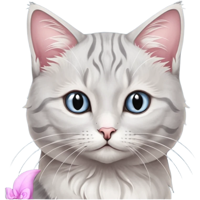 Лунный котик с сердцем emoji