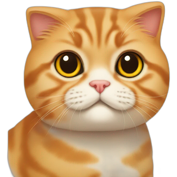 Ginger scottish Fold Cat emoji