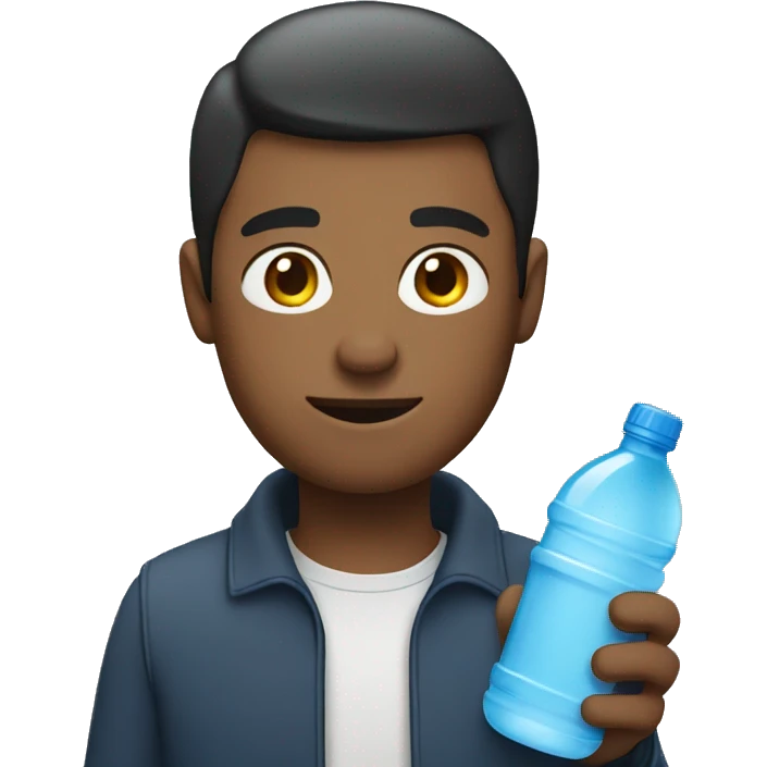 man with a water bottle in hand emoji