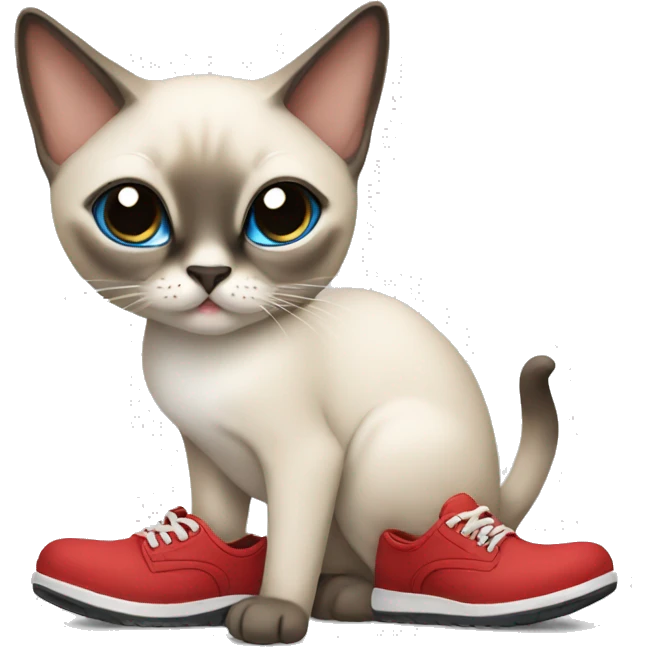 siamese cat with shoes emoji