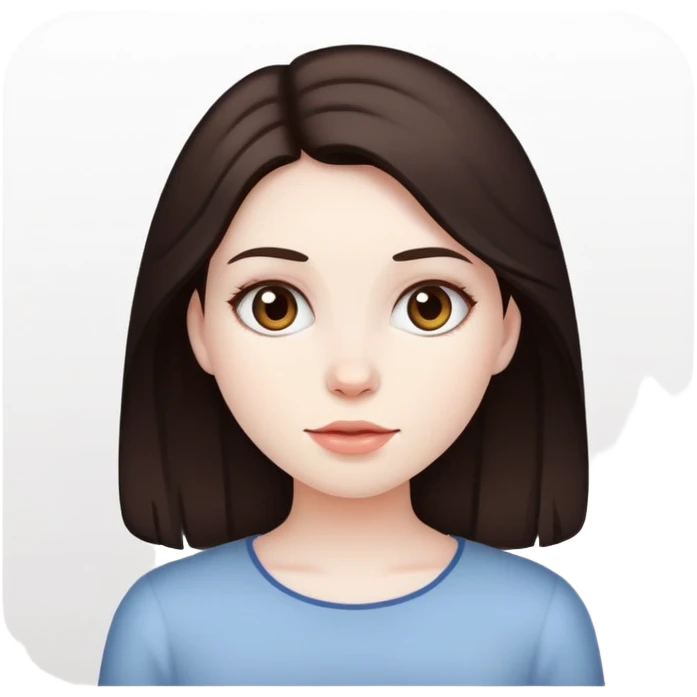 A girl with dark brown hair and pale skin emoji