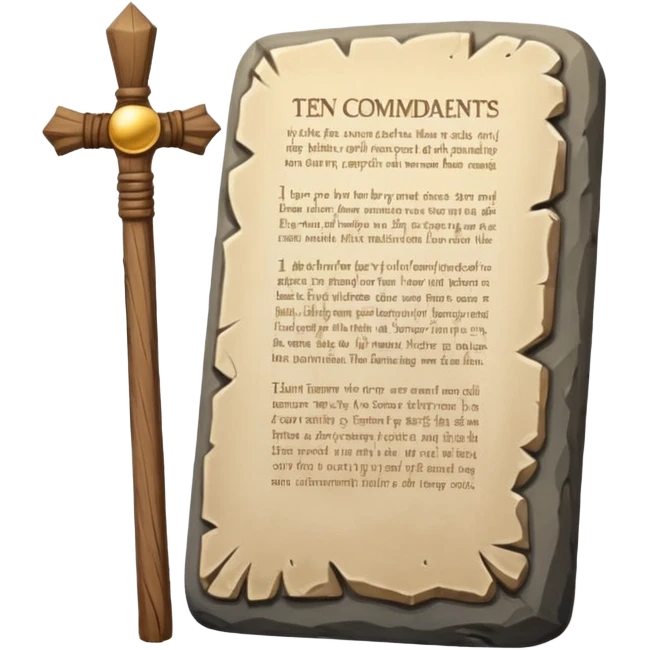 Ten commandments tablets and staff emoji