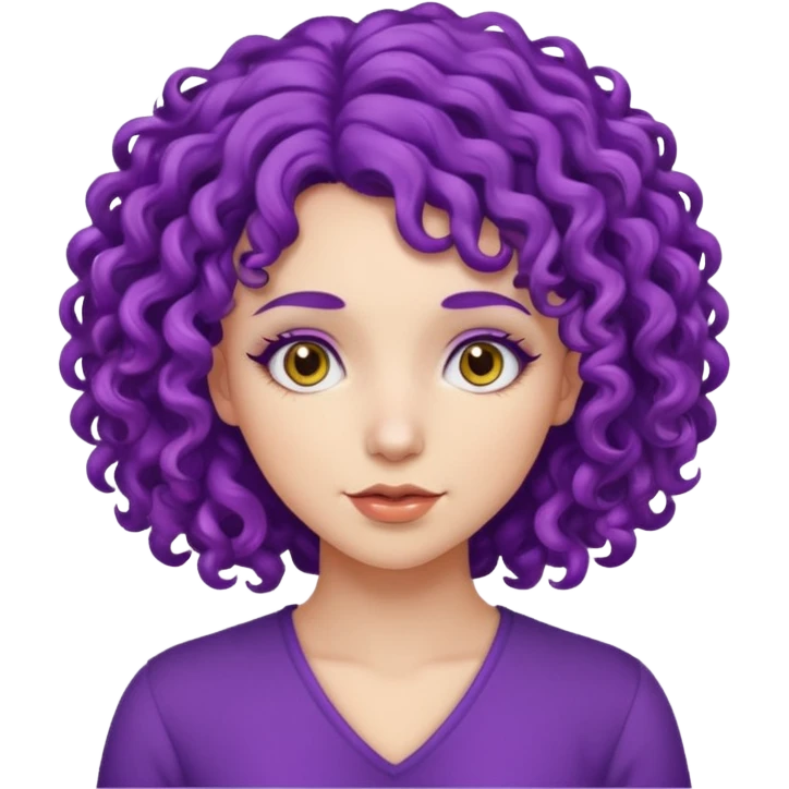 woman with purple curly hair emoji