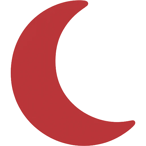 red moon icon in shade #920009 and #E5CFC0 emoji