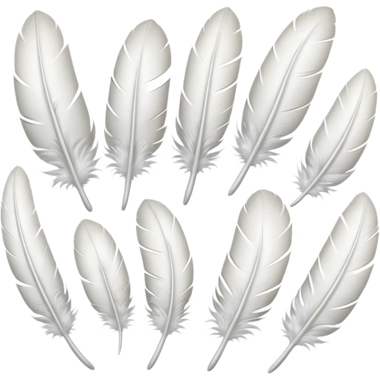 A dovetail consisting of white feathers. Without the dove. emoji