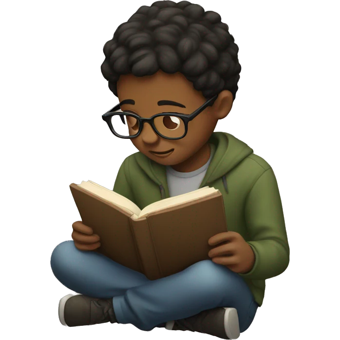 Boy reading emoji