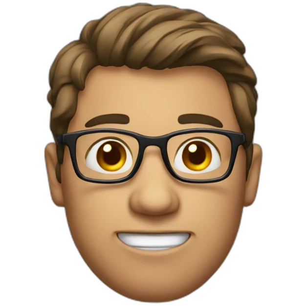 Man with glasses and cringe look emoji