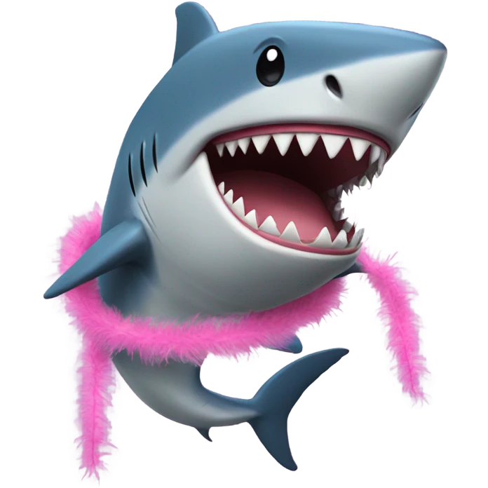 Shark with feather boa emoji