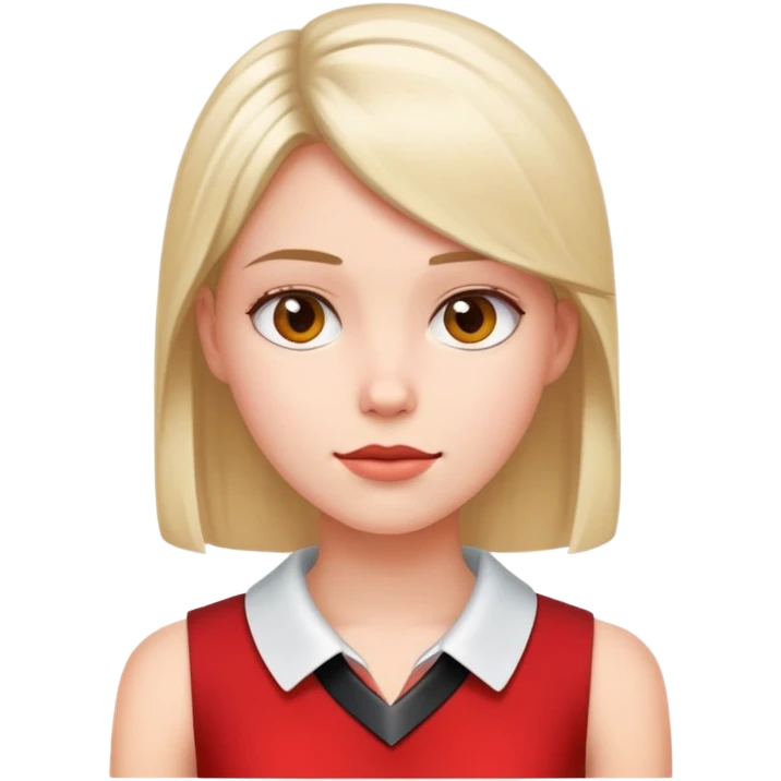red sleeveless top with a darker collar on a girl emoji
