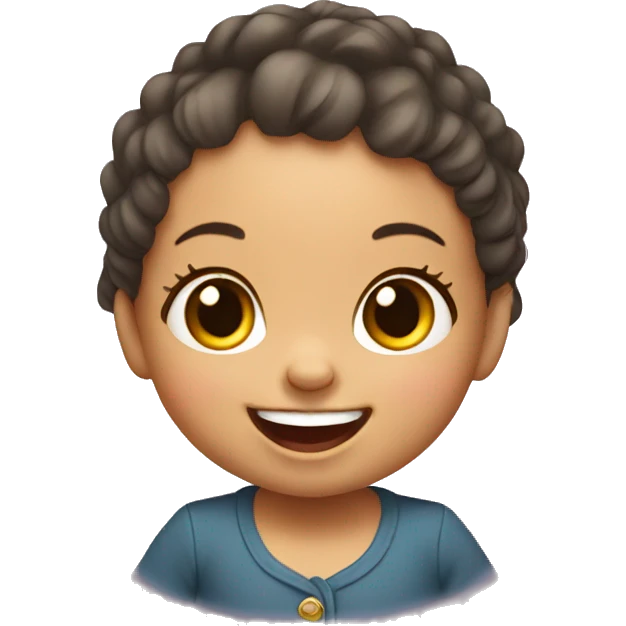 Baby girl laughing avatar, without body emoji