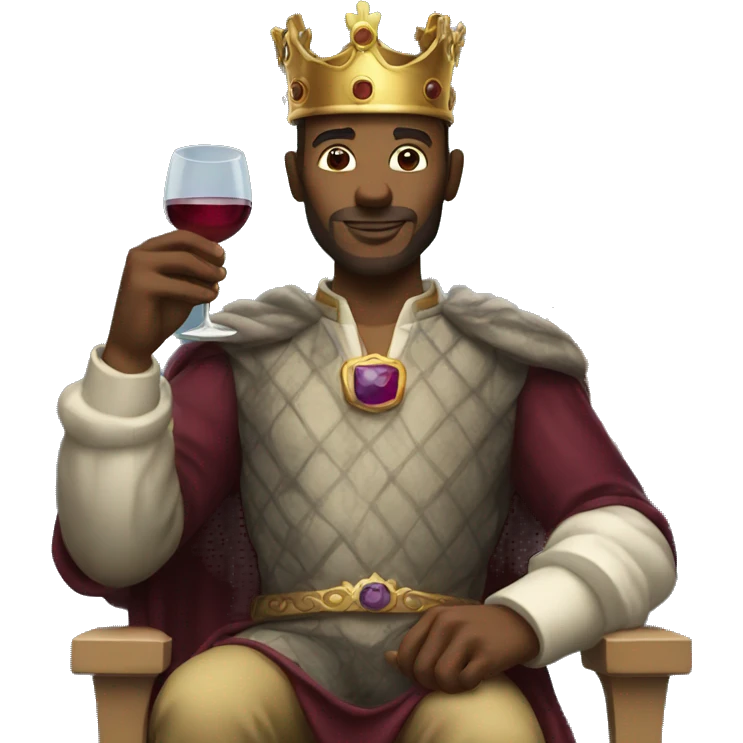 king holding glass of wine emoji