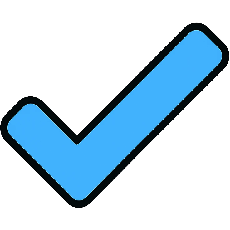 blue tick icon, outlined, color outline style emoji