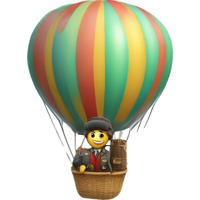Hot air balloon with pilot emoji
