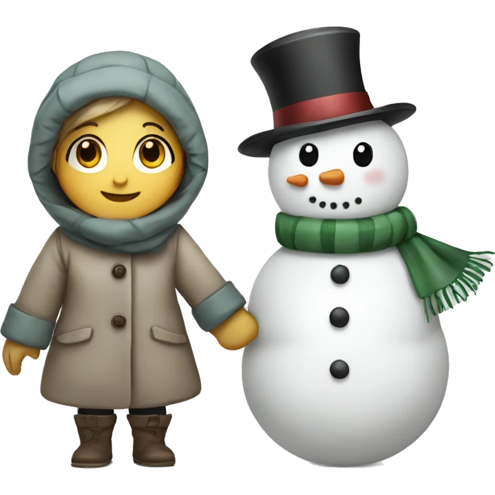 Snowman girl and snowman boy holding hands  emoji
