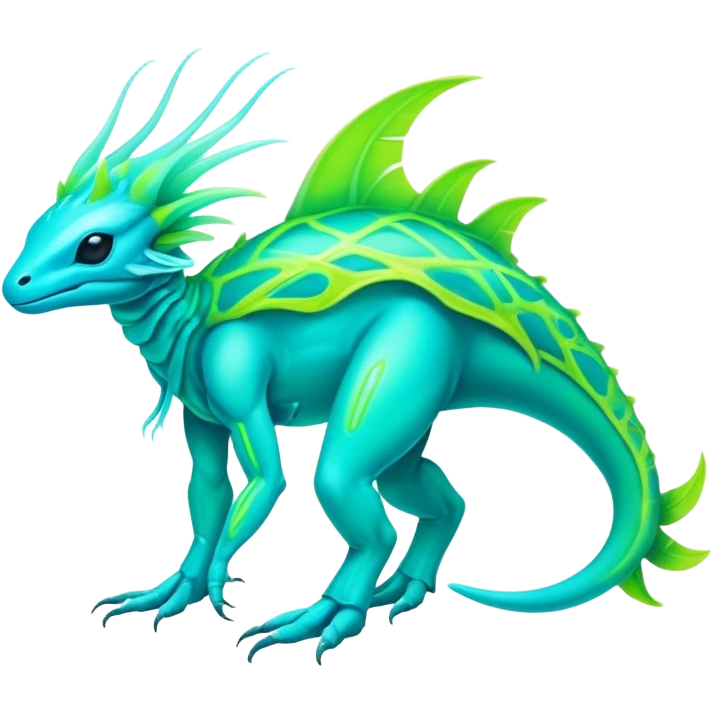 Tropical futuristic lush neon Fionbri-Vernid-creature (full body) emoji