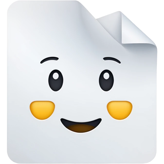 one white paper with text emoji