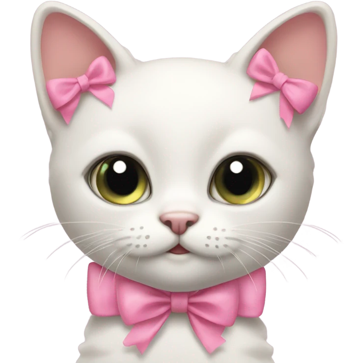 cute cat with pink bow emoji