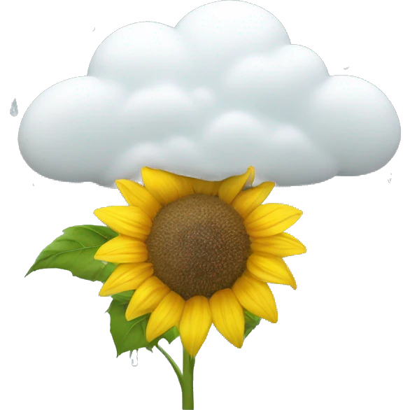 Sunflower with the rain cloud emoji