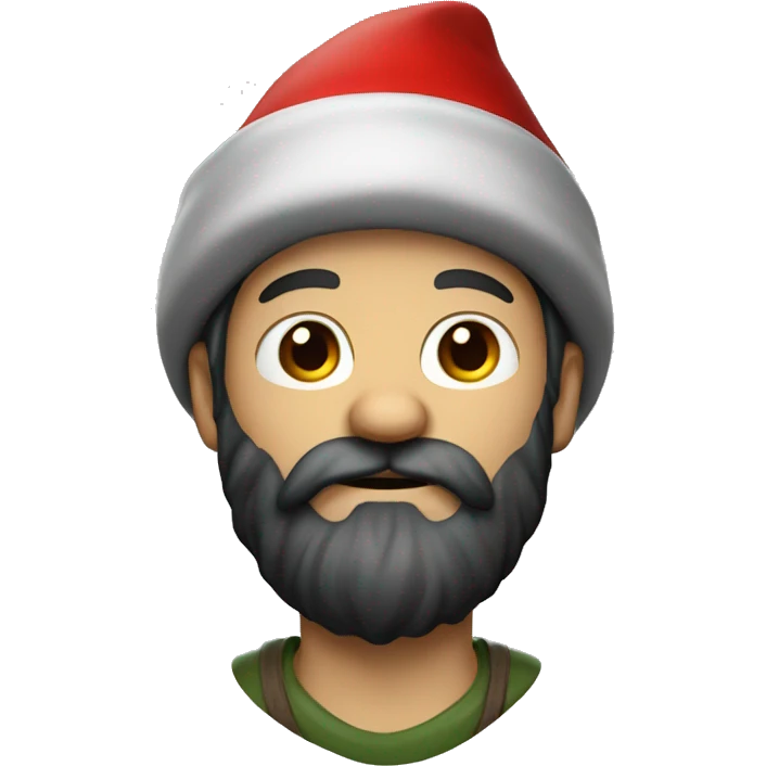 A white guy with a black beard wearing a red gnome hat emoji