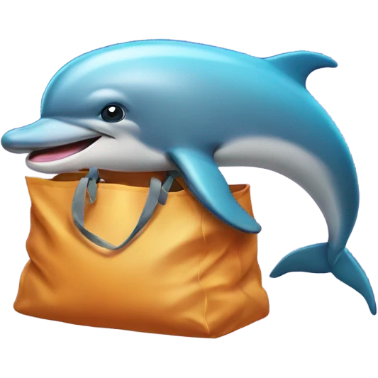 Dolphin with a big bag  emoji
