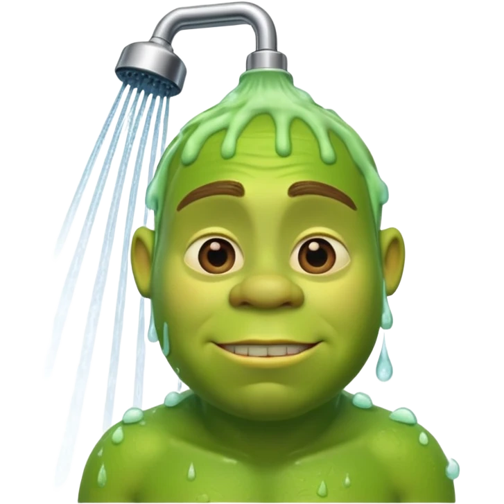 shrek in shower emoji