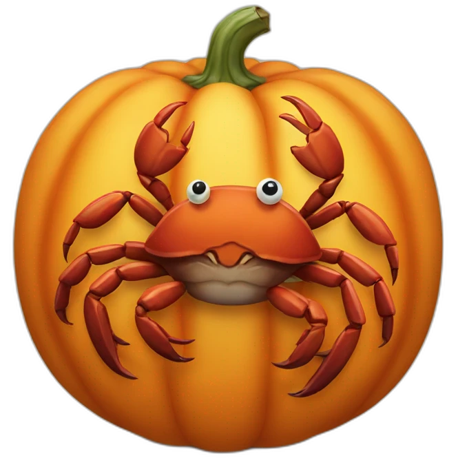 crab carving a pumpkin emoji