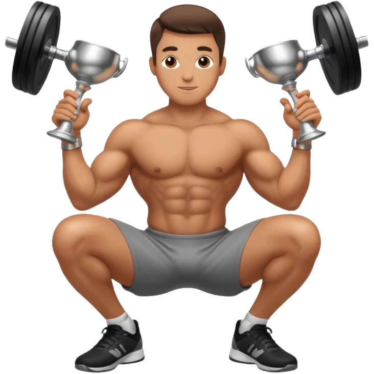 male goblet squat in gym emoji