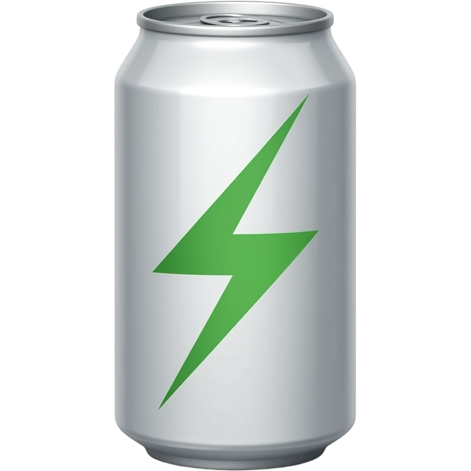 one silver can energy drink long size, generic energy logo emoji