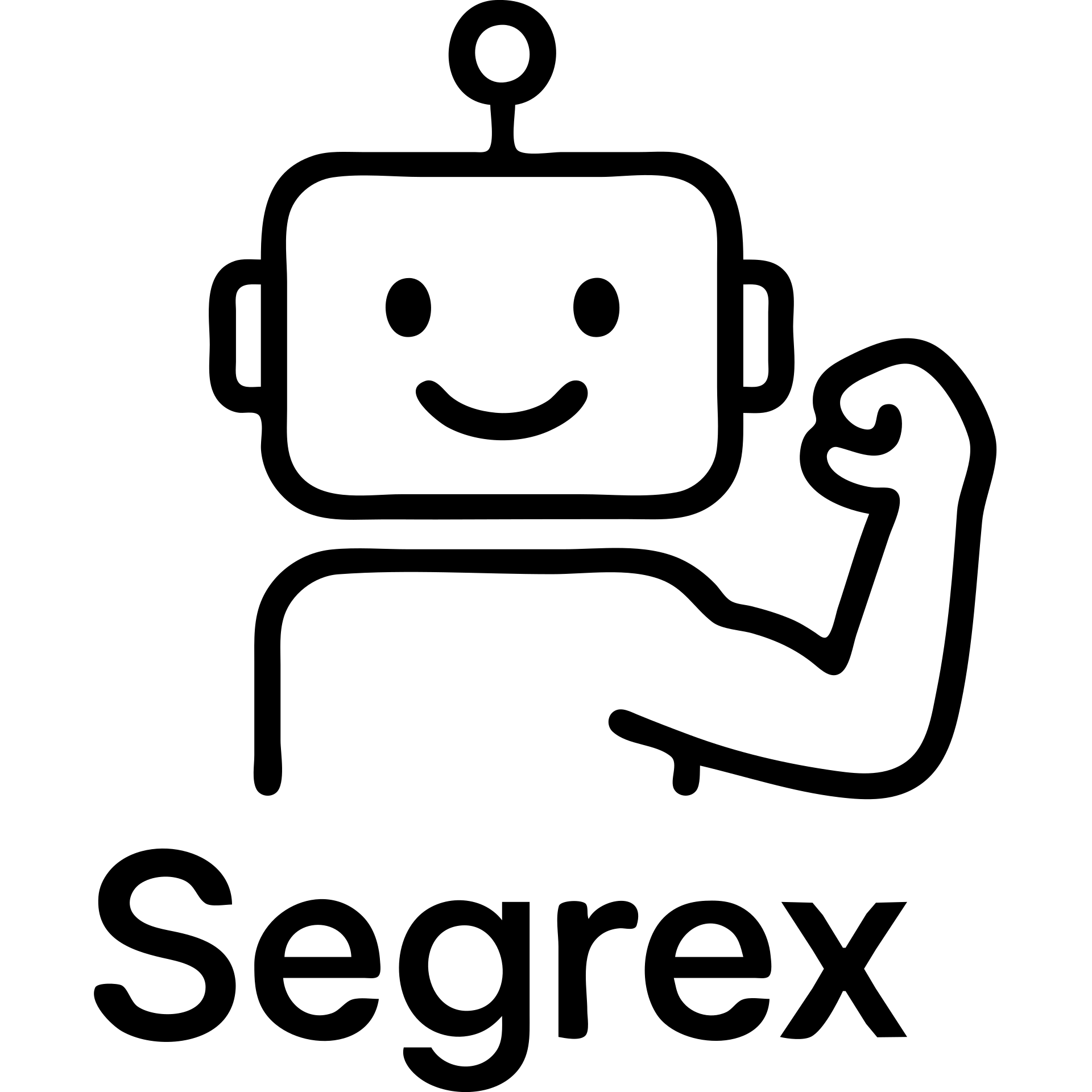 smiling robot head with an elbow sign and the word 'Segrex' emoji