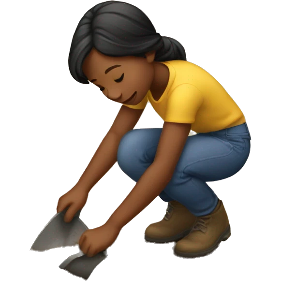 young girl digging in the dirt  emoji
