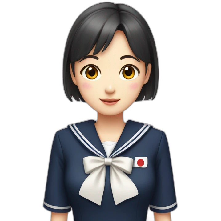 japanese school girl wears sailor uniform emoji