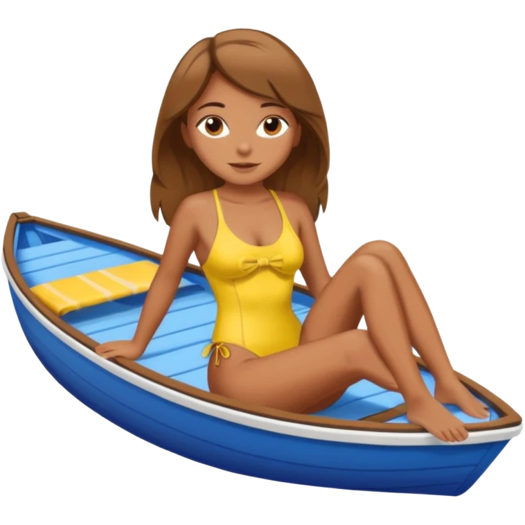 Girl sunbathing on a boat  emoji