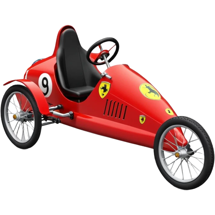 Ferrari racing retro cyclekart with advanced suspension and steering system  emoji