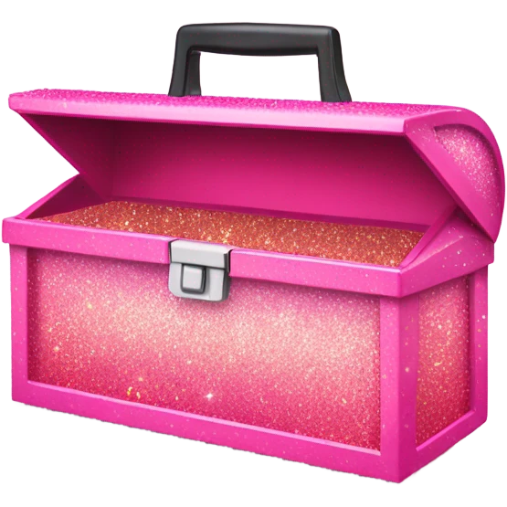 Ombre pink tool box with glitter emoji