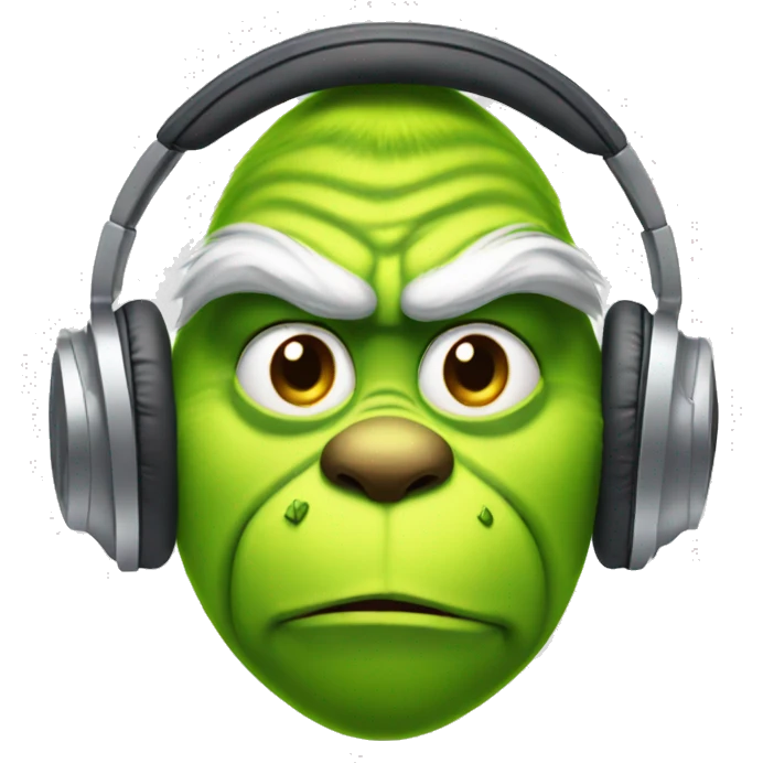 grinch wearing headphones  emoji