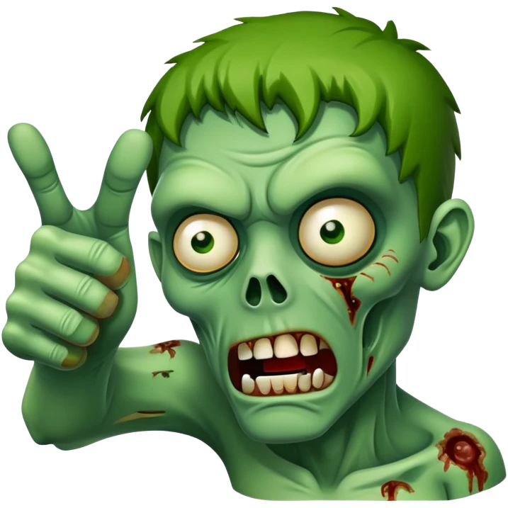 zombie with green skin giving thumbs down emoji