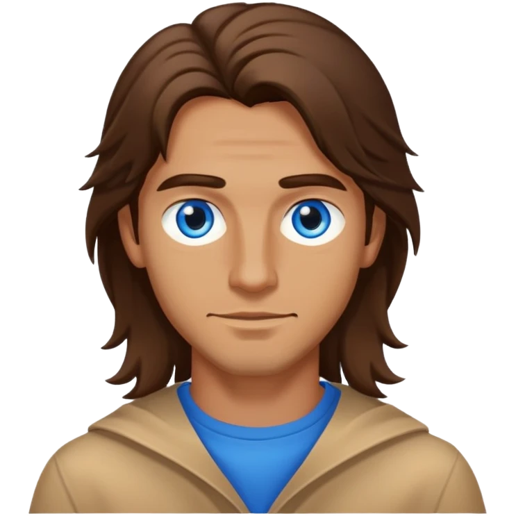 Northern italian guy with long hair and blue eyes emoji