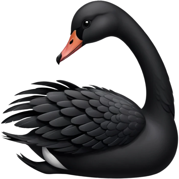 A black colour swan facing towards right side emoji