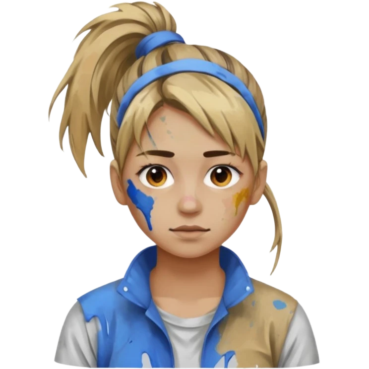Artist with messy ponytail emoji