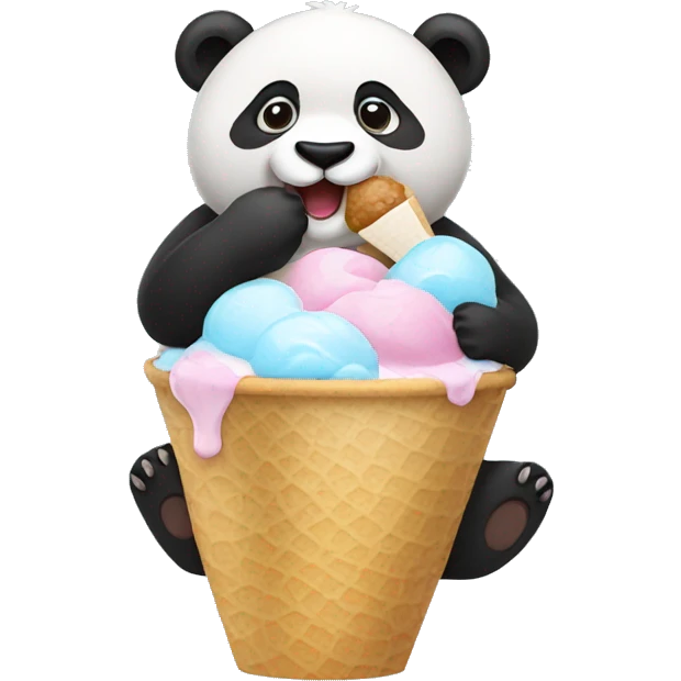 Panda eating ice cream emoji