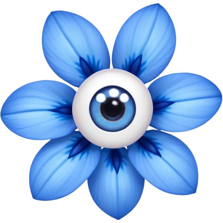 blue flowers with eyes emoji