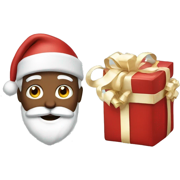 Santa with the present emoji