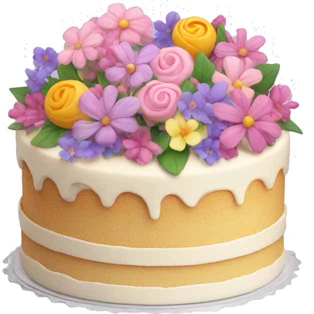 Cake with flowers  emoji