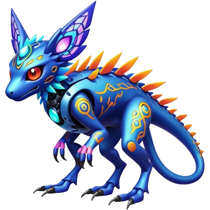  colorful cyber-Fakémon-Digimon-Trico-Vernid-creature (full body) emoji