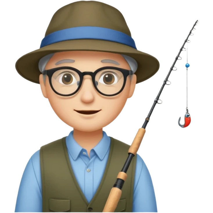 Accountant who wears glasses and loves fishing with fair skin and bold spot emoji