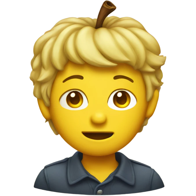 Original Yellow circle face apple emoji emoji