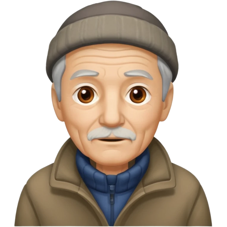 eldelry man with winter clothes emoji