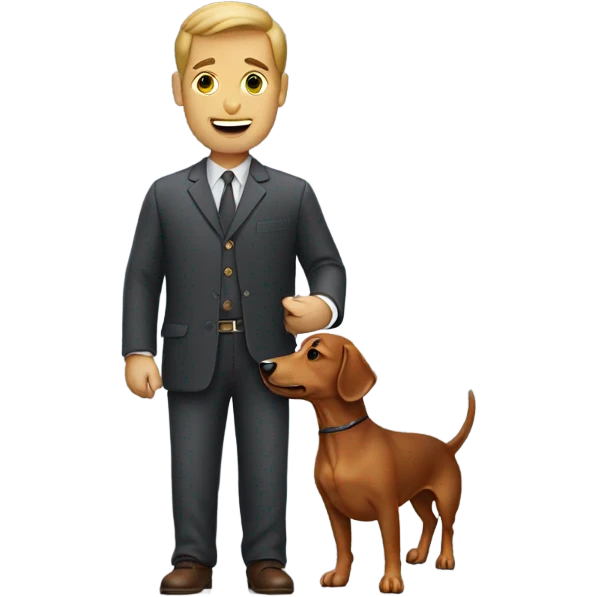Man with a dachshund dog emoji